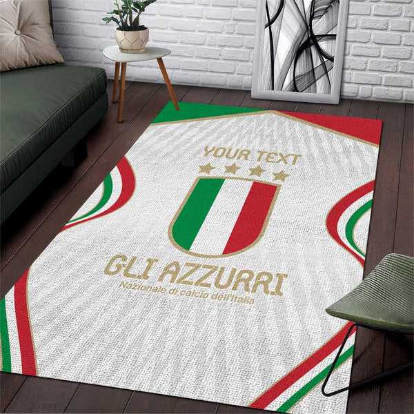Custom Italy Football Area Rug Gli Azzurri Sporty Style - Lynsiley