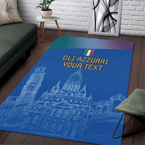 Custom Italy Football Area Rug Special Pisa Tower - Lynsiley