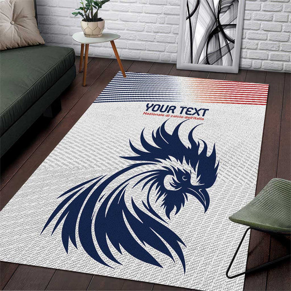 Custom France Football Area Rug Les Bleus Rooster Sporty Style - Lynsiley