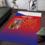 Custom Czech Republic Area Rug Unique Double Tailed Lion - Lynsiley