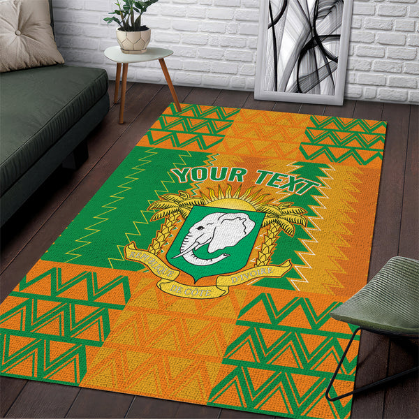 Custom Ivory Coast Football Area Rug Les Elephants 2024 Sporty Style - Lynsiley