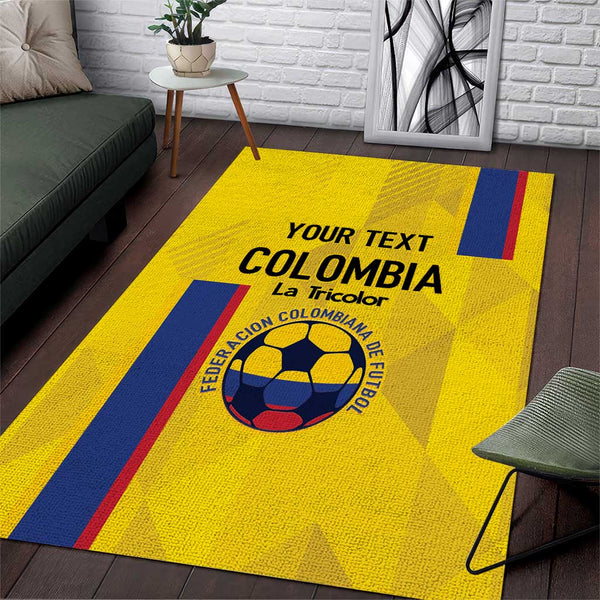 Custom Colombia Football Area Rug 2024 Vamos La Tricolor - Yellow - Lynsiley