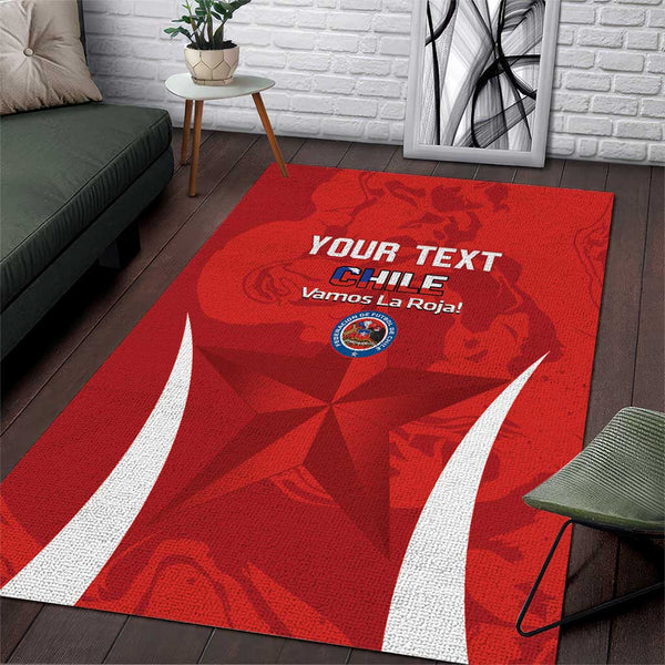 Custom Chile Football Area Rug 2024 Vamos La Roja - Red - Lynsiley