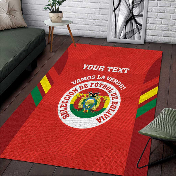 Custom Bolivia Football Area Rug 2024 Vamos La Verde - Red - Lynsiley