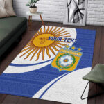 Custom Argentina Football Area Rug Vamos La Albiceleste - Navy Blue Version - Lynsiley