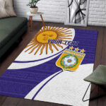 Custom Argentina Football Area Rug Vamos La Albiceleste - Purple Version - Lynsiley