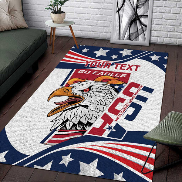Custom USA Rugby Sevens Area Rug Go Eagles Flag Style - Lynsiley