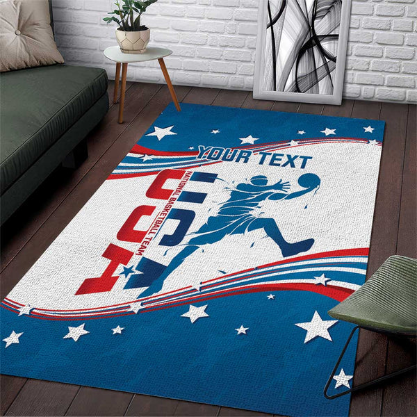Custom USA Basketball Area Rug 2024 Go Dream Team Curve Style - Lynsiley
