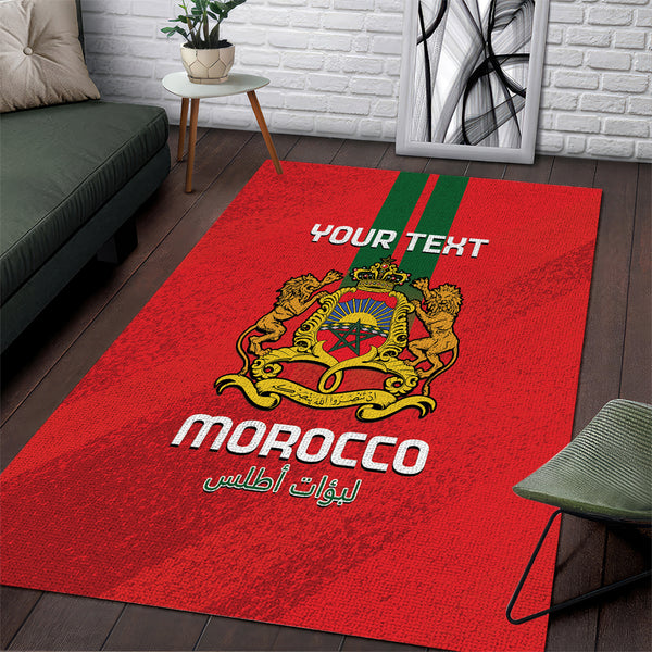Custom Morocco Football Area Rug Go Lionesses of Atlas - Lynsiley