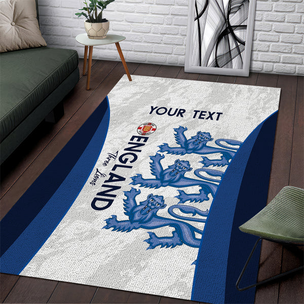 Custom England Football Area Rug 2024 Go Champions Three Lions - Lynsiley