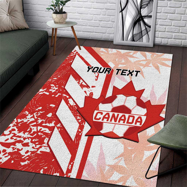 Custom Canada Soccer Area Rug Les Rouges Sporty Style - Lynsiley