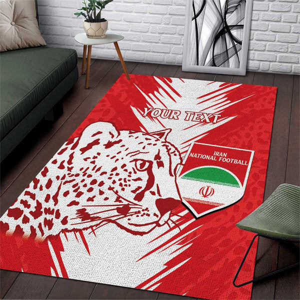 Custom Iran Football Area Rug Go Team Melli Leopard Pattern - Lynsiley