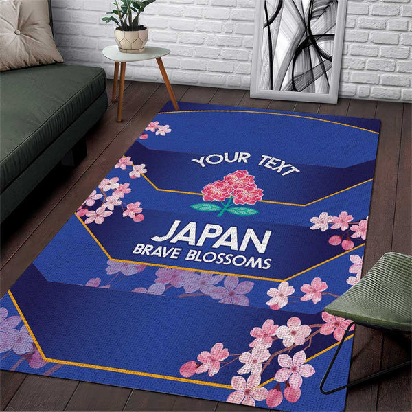 Custom Japan Rugby Area Rug Go Brave Blossoms - Lynsiley