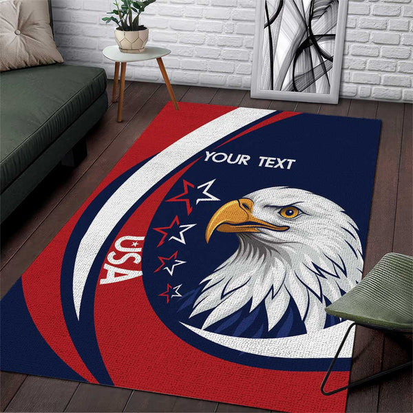 Custom USA Rugby Area Rug Go Eagles Sporty Style - Lynsiley