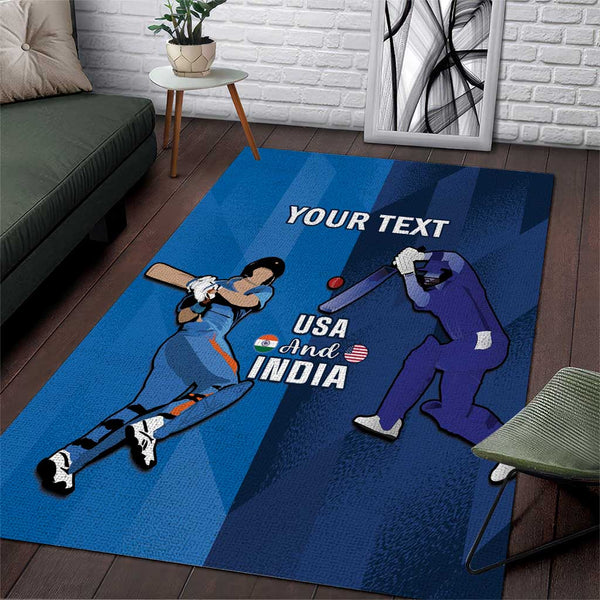 Custom USA and India Cricket Area Rug 2024 Together Dynamic Style - Lynsiley