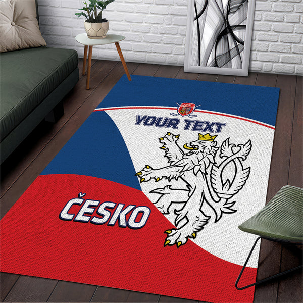 Custom Czech Republic Hockey Area Rug 2024 Go Czechia - Lynsiley