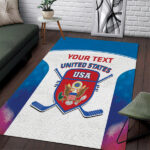 Custom United States Hockey Area Rug 2024 Go USA - Lynsiley