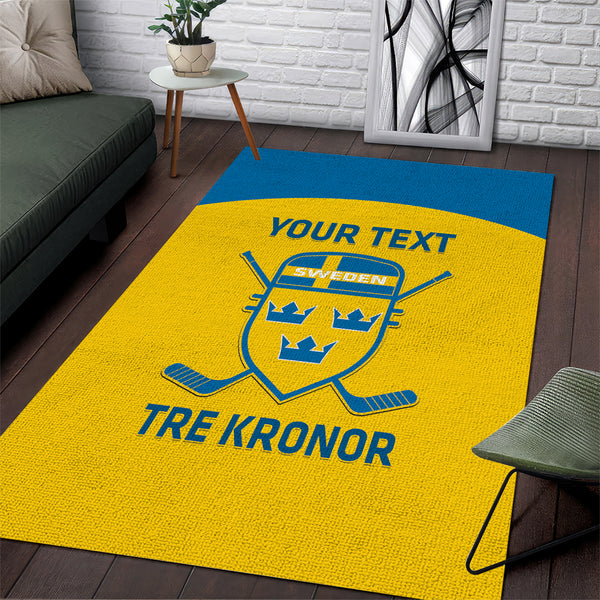 Custom Sweden Hockey Area Rug 2024 Go Swedish - Lynsiley