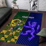 Custom South Africa And Scotland Rugby Area Rug Springboks Thistle Together - Lynsiley