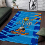 Custom India Cricket Area Rug 2023 World Cup 3rd Champions Proud - Lynsiley