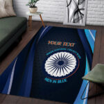 Custom India Cricket Area Rug 2024 World Cup Go Men in Blue - Lynsiley