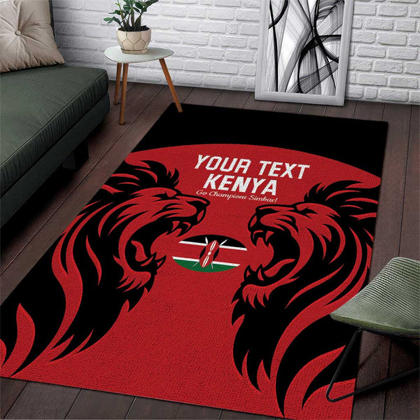 Custom Kenya Rugby Area Rug 2024 Go Champions Simbas - Red - Lynsiley