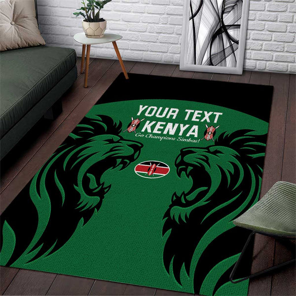 Custom Kenya Rugby Area Rug 2024 Go Champions Simbas - Green - Lynsiley