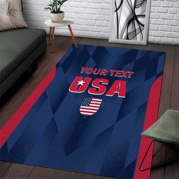 Custom USA Cricket Area Rug Go United States Simple Version - Lynsiley