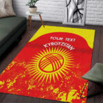 Custom Kyrgyzstan Football Area Rug Go White Falcons Sporty Style - Lynsiley