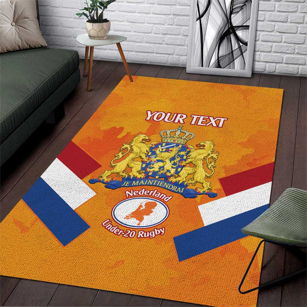 Custom Netherlands Rugby Area Rug 2024 Go Champions Nederland - Lynsiley