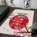Custom Japan Rugby Area Rug 2024 Go Champions Cherry Blossoms - Lynsiley