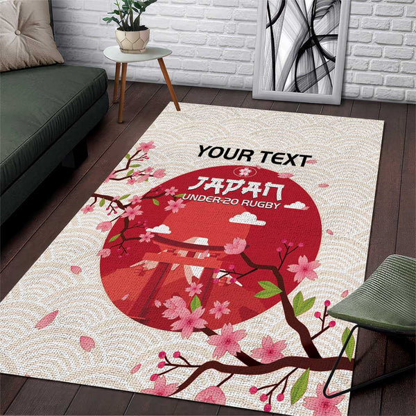 Custom Japan Rugby Area Rug 2024 Go Champions Cherry Blossoms - Lynsiley
