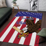 Custom USA 2024 Cricket Area Rug Go Champions Eagles - Lynsiley