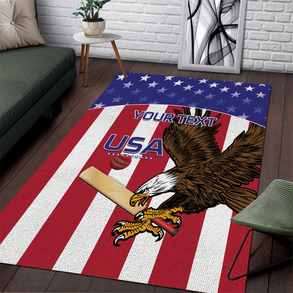 Custom USA 2024 Cricket Area Rug Go Champions Eagles - Lynsiley