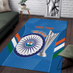 Custom India Cricket Area Rug 2nd Champions World Cup Men In Blue - Lynsiley