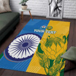 Custom India And South Africa Cricket Area Rug 2024 Together Dynamic Version - Lynsiley