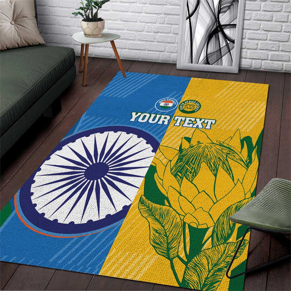 Custom India And South Africa Cricket Area Rug 2024 Together Dynamic Version - Lynsiley