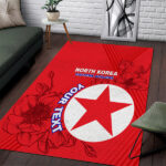 Custom North Korea Football Area Rug 2024 Go Eastern Azaleas Magnolia Flowers - Lynsiley
