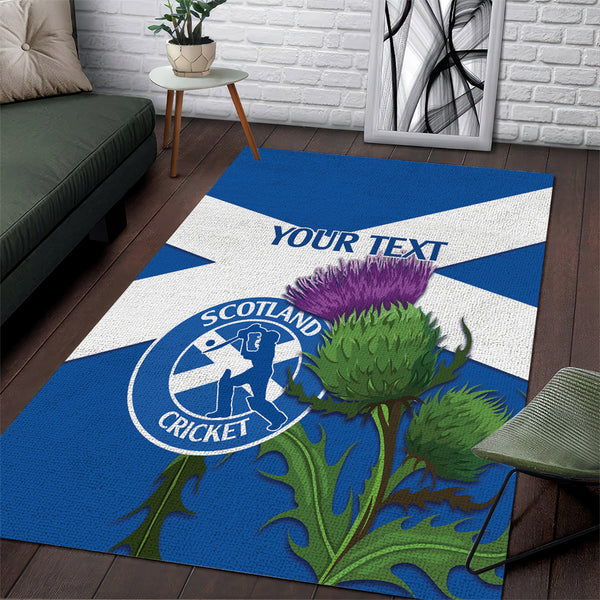 Custom Scotland Cricket Area Rug 2024 Scottish Thistle Flag Style - Lynsiley