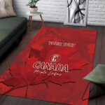 Custom Canada Cricket Area Rug 2024 Maple Leaf Go Champions - Lynsiley