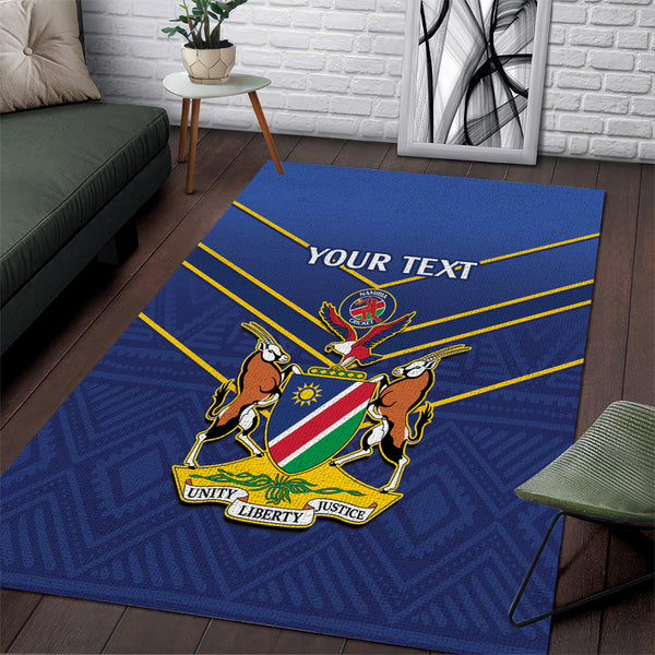 Custom Namibia Cricket Area Rug 2024 Go Eagles African Pattern - Lynsiley