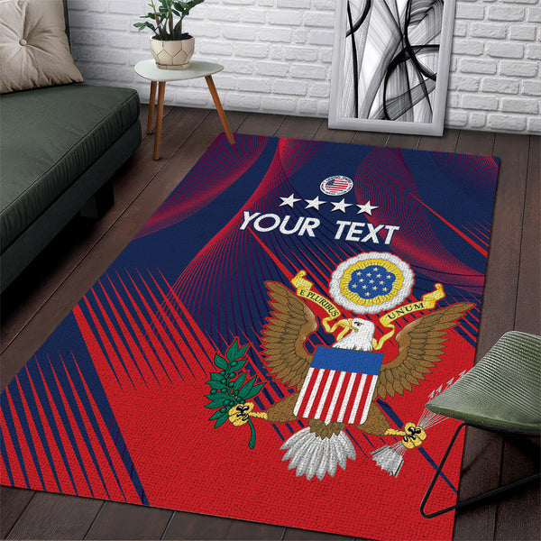 Custom United States Soccer Area Rug Summer 2024 Go USA - Lynsiley