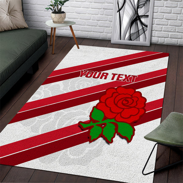 Custom England Rugby Area Rug 2024 Go Champions Red Rose Sporty Version - Lynsiley