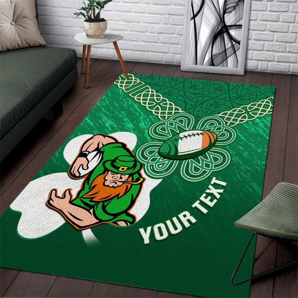 Custom Ireland Rugby Area Rug 2024 Irish Shamrocks With Celtic Pattern - Lynsiley