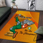 Custom Ivory Coast Football Area Rug 2024 Mascot With Champions Trophy - Lynsiley