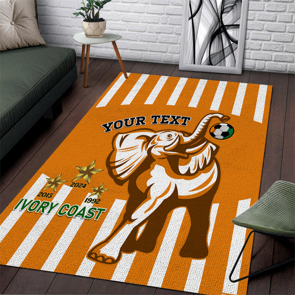 Custom Ivory Coast Football Area Rug Les Elephants 3rd Champions Proud - Lynsiley
