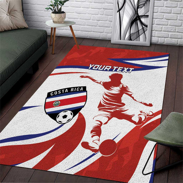Custom Costa Rica Football Area Rug Los Ticos With Bull Mascot - Lynsiley