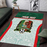 Custom Mexico Football Area Rug Aztec Pattern - Lynsiley