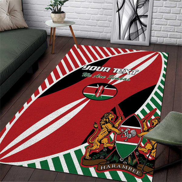 Custom Kenya Rugby Area Rug Flag Style - Lynsiley