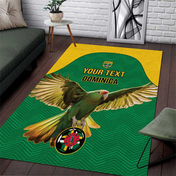 Custom Dominica Football Area Rug Sisserou Parrot Green Color - Lynsiley